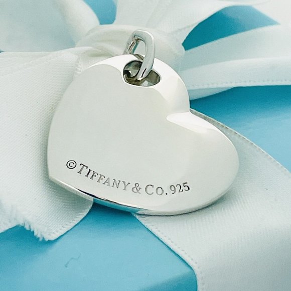 Extra Large Tiffany & Co  Jumbo Puffed Heart Tag Pendant Charm Sterling Silver - Picture 3 of 7